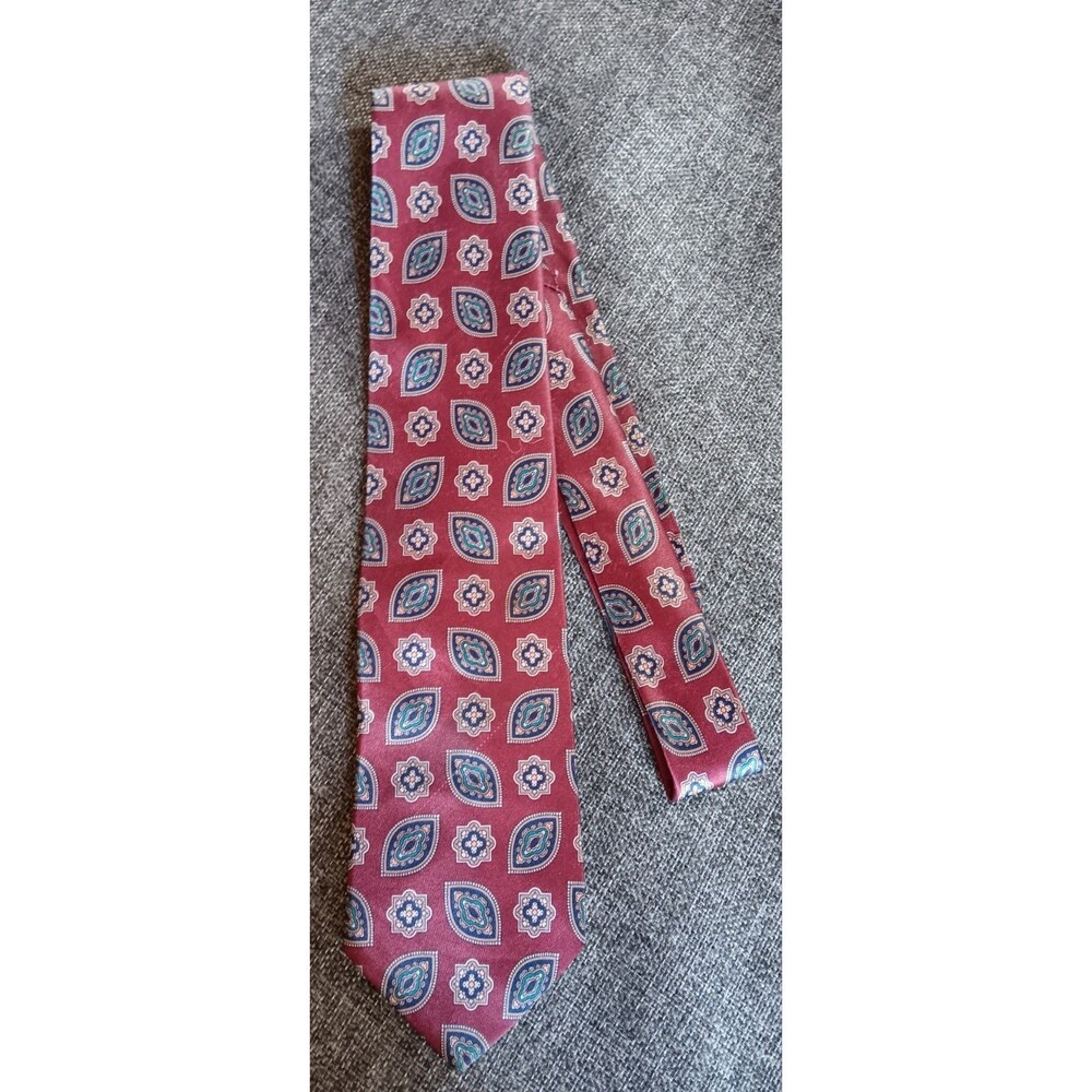 Tie 70s 80s 90s Y2K Mens Bellini Red Blue Tan Geometric 3.25 Wide 56 Long